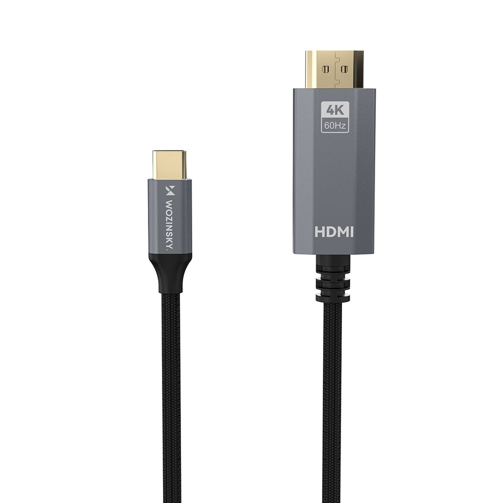 Wozinsky WCCH-01 USB-C – HDMI 4K 60Hz kabelis 1,8 m – juodas - Image 2