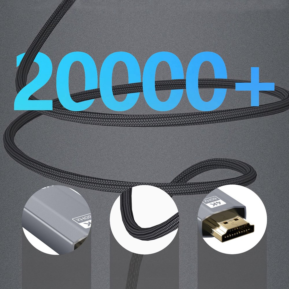 Wozinsky WCCH-01 USB-C – HDMI 4K 60Hz kabelis 1,8 m – juodas - Image 8