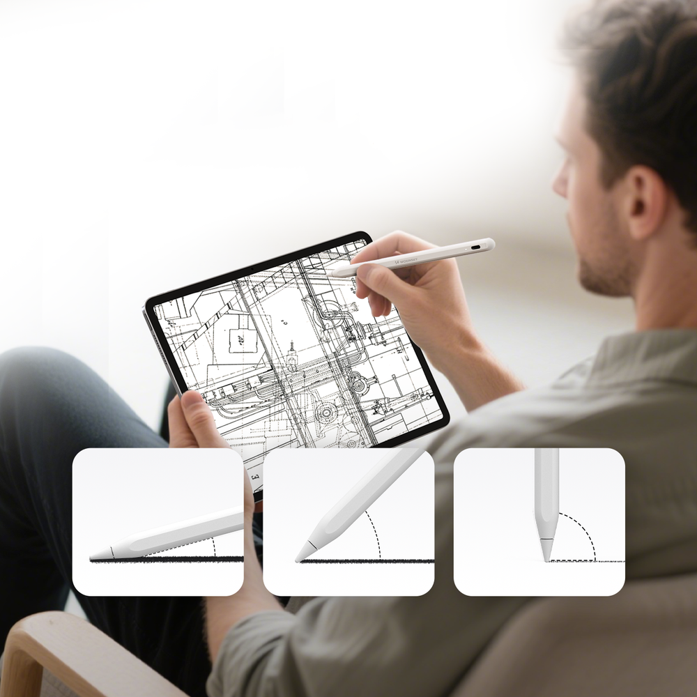 Wozinsky WRA-08 rašiklis iPad planšetėms, USB-C greitas įkrovimas – baltas - Image 6