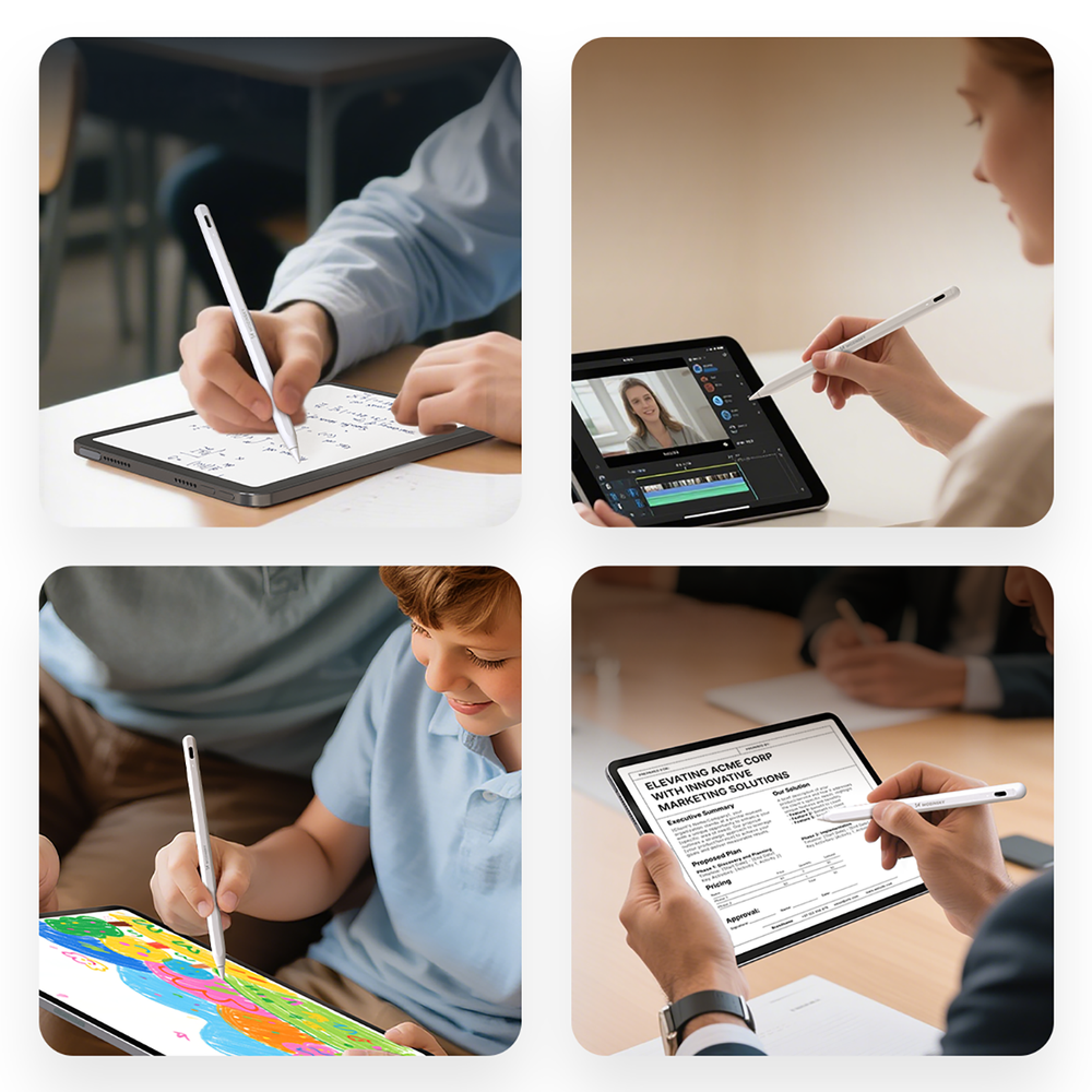 Wozinsky WRA-08 rašiklis iPad planšetėms, USB-C greitas įkrovimas – baltas - Image 8