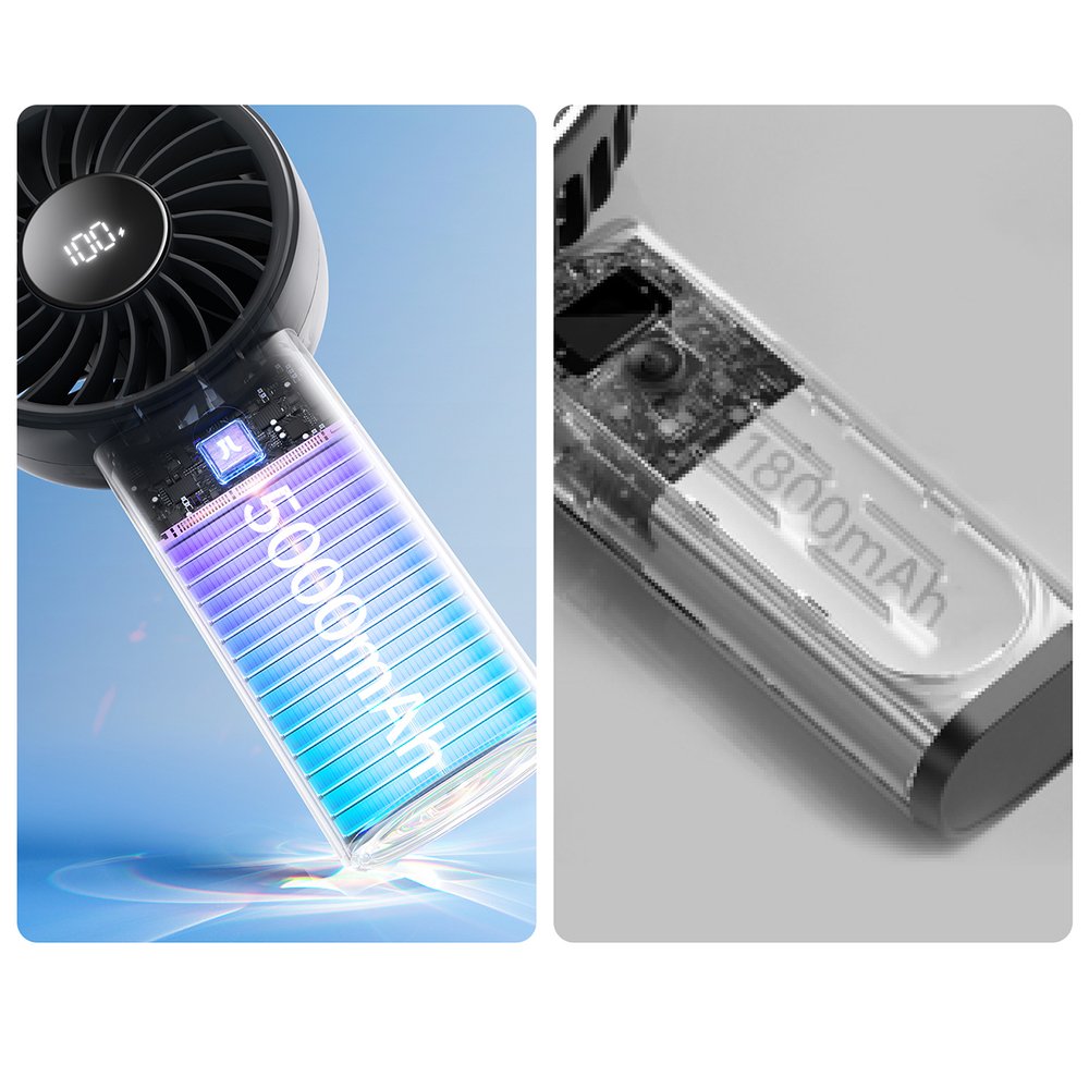Jisulife Life4 3600 mAh nešiojamas USB ventiliatorius – juodas - Image 12
