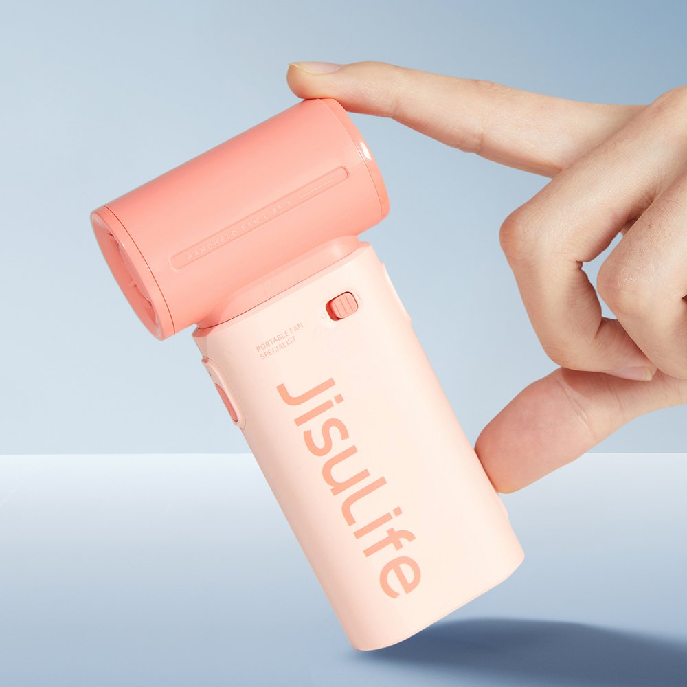 Jisulife Life9 5000 mAh nešiojamas mini pūtiklis, USB ventiliatorius – rožinis - Image 6