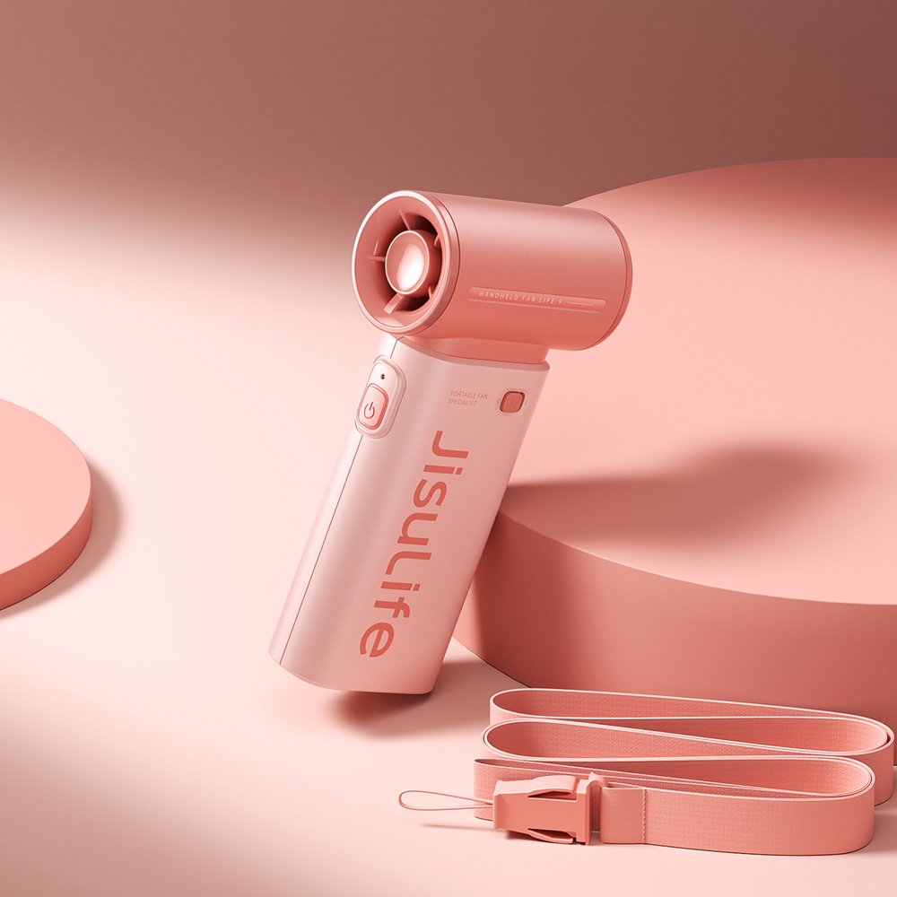 Jisulife Life9 5000 mAh nešiojamas mini pūtiklis, USB ventiliatorius – rožinis - Image 8