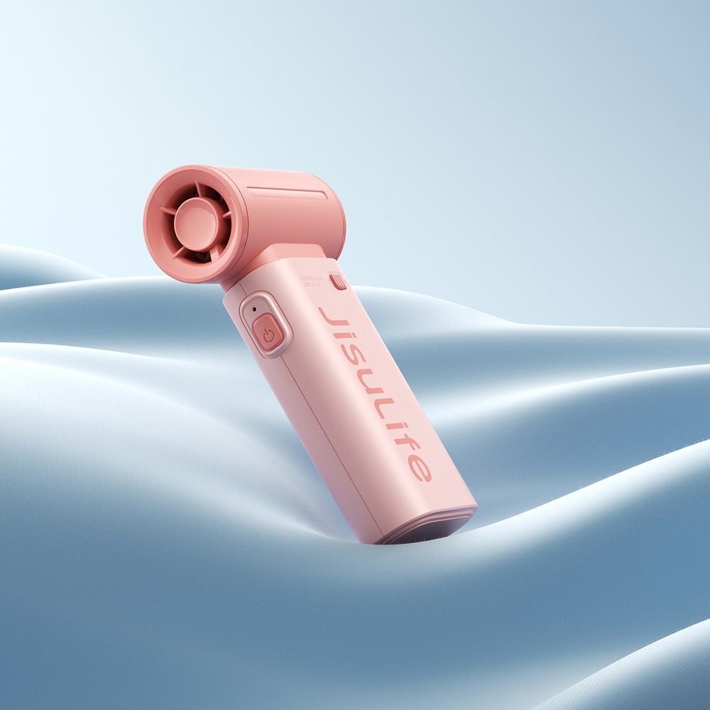 Jisulife Life9 5000 mAh nešiojamas mini pūtiklis, USB ventiliatorius – rožinis - Image 9