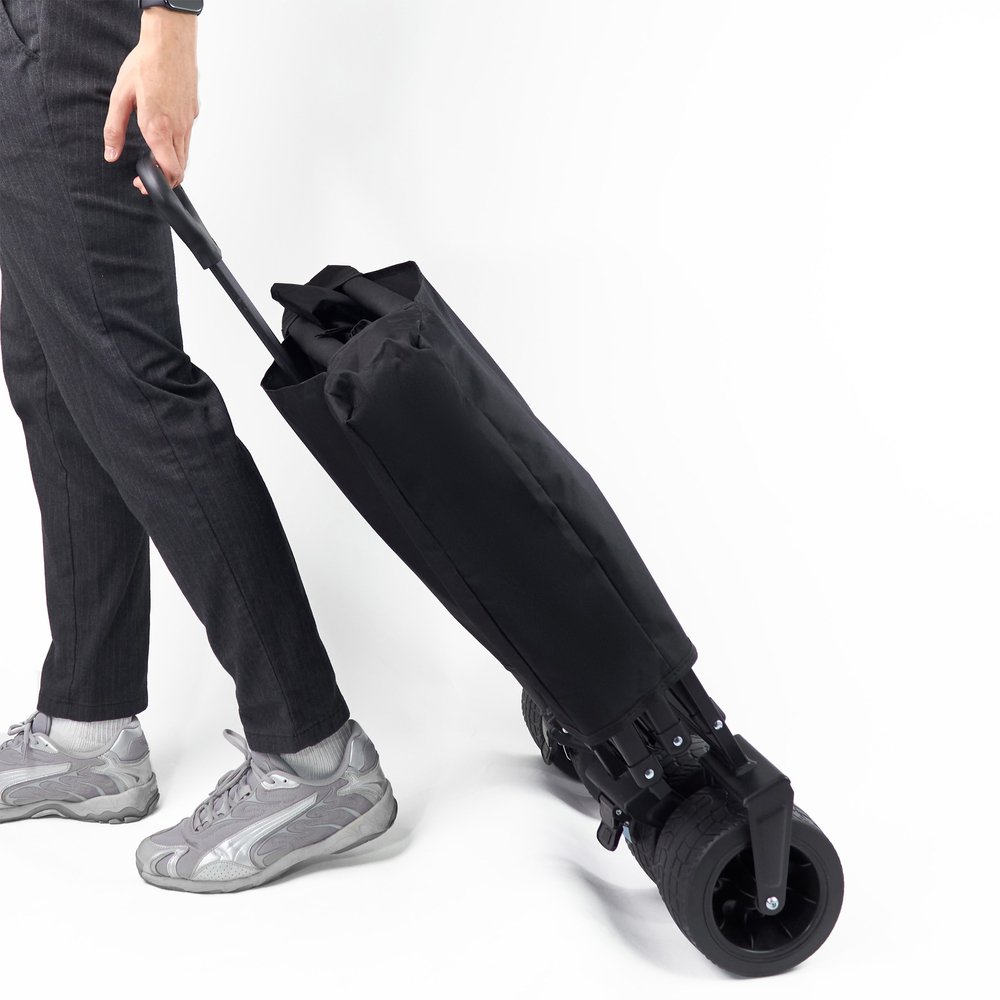 Wozinsky WZP-100 paplūdimio, turistinis, sodo vežimėlis, tvirtas, su plačiais ratais, apsauginiu tinklu, iki 100 kg – juodas - Image 8