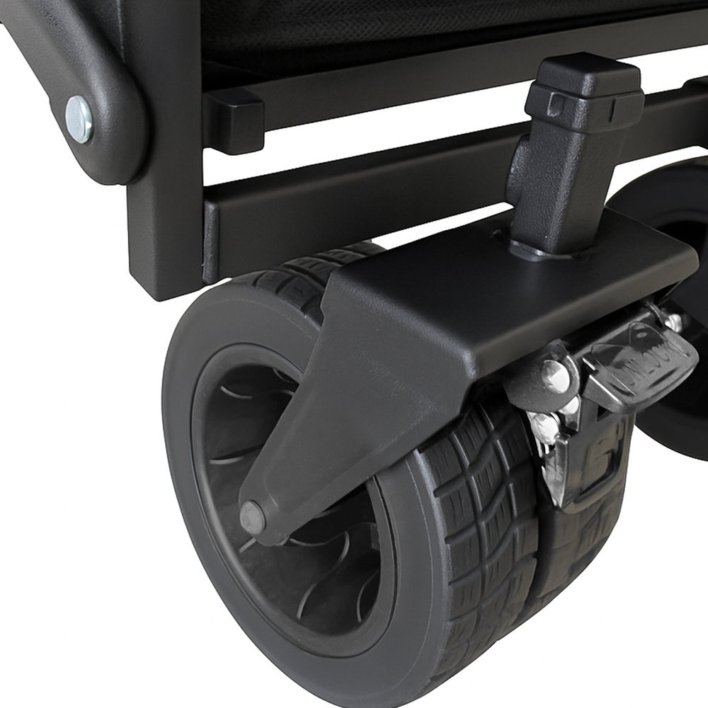 Wozinsky WZP-100 paplūdimio, turistinis, sodo vežimėlis, tvirtas, su plačiais ratais, apsauginiu tinklu, iki 100 kg – juodas - Image 20