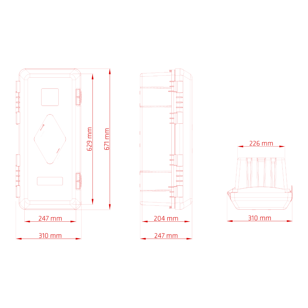 Gesintuvo dėžė DAKEN Adamant 9kg (raudona, su langeliu ir laikikliais) - Image 8