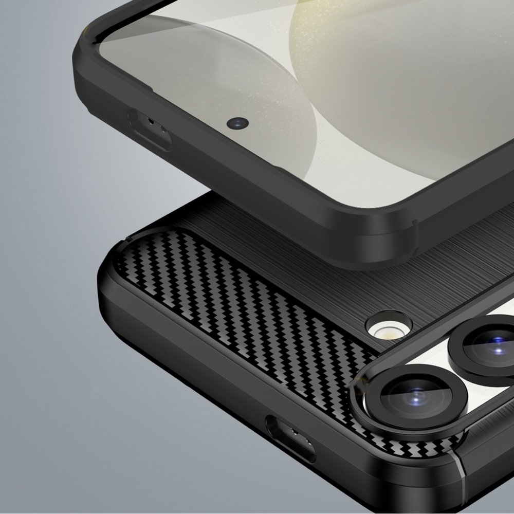 Carbon lankstus silikoninis dėklas Samsung Galaxy M16 5G – juodas - Image 7