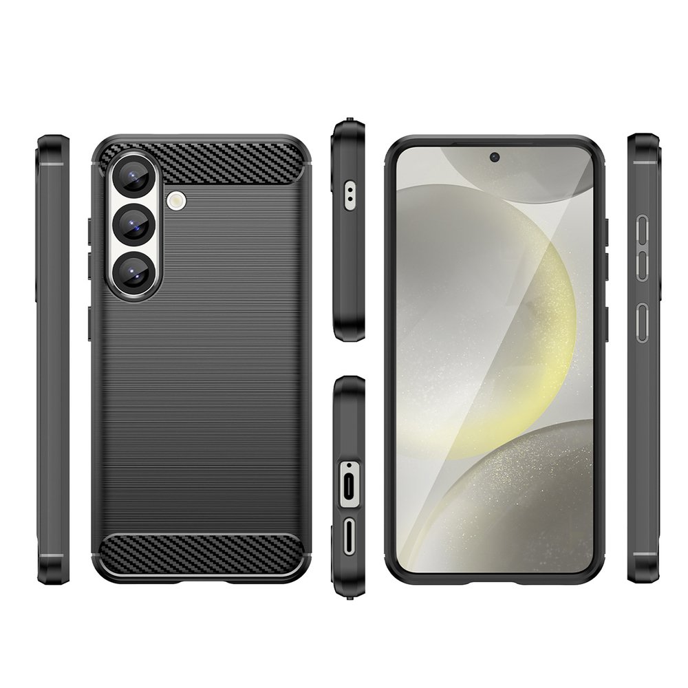 Carbon lankstus silikoninis dėklas Xiaomi Redmi Note 14 5G – juodas - Image 3
