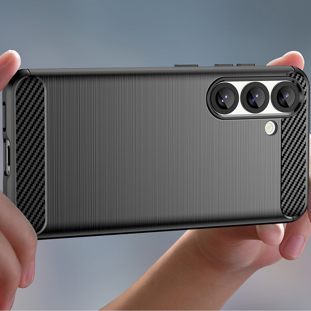 Carbon lankstus silikoninis dėklas Xiaomi Redmi Note 14 5G – juodas - Image 6
