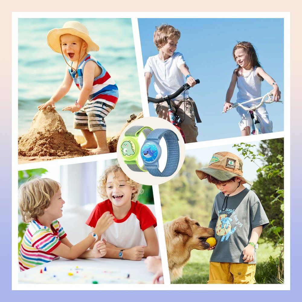 Apple AirTag vaikiškas nailoninis riešo dėklas – su astronautu ir juoda apyranke - Image 2