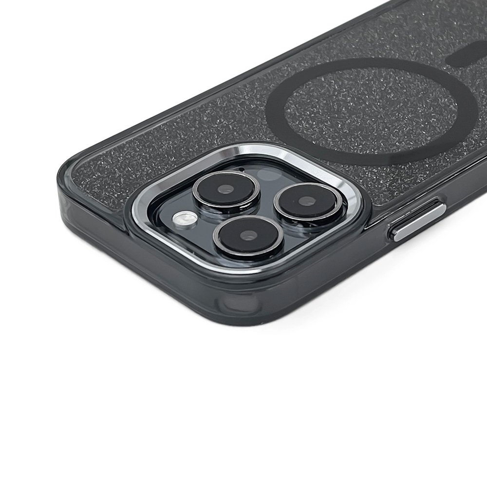 Blizgus dėklas, suderinamas su MagSafe, iPhone 17 Pro Max – juodas - Image 2