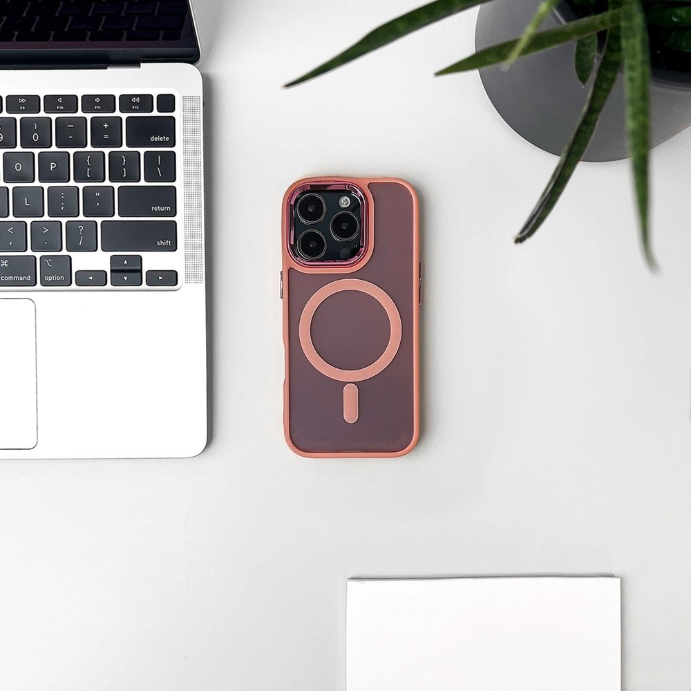 Blizgus dėklas, suderinamas su MagSafe, iPhone 17 Pro – rožinis - Image 5