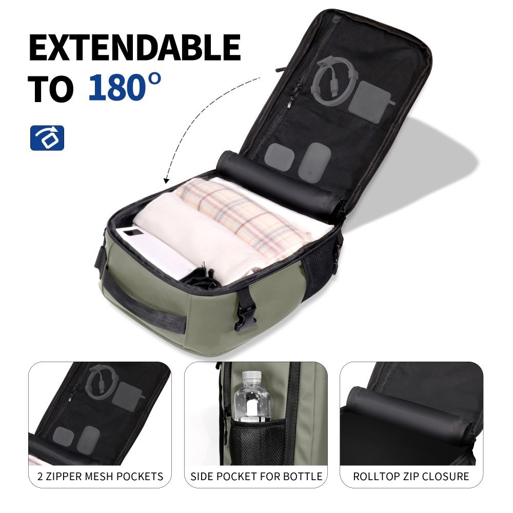 Tech-Protect Defender S50 kuprinė, skirta Ryanair ir Wizzar lėktuvams, 20 l talpos – Olive