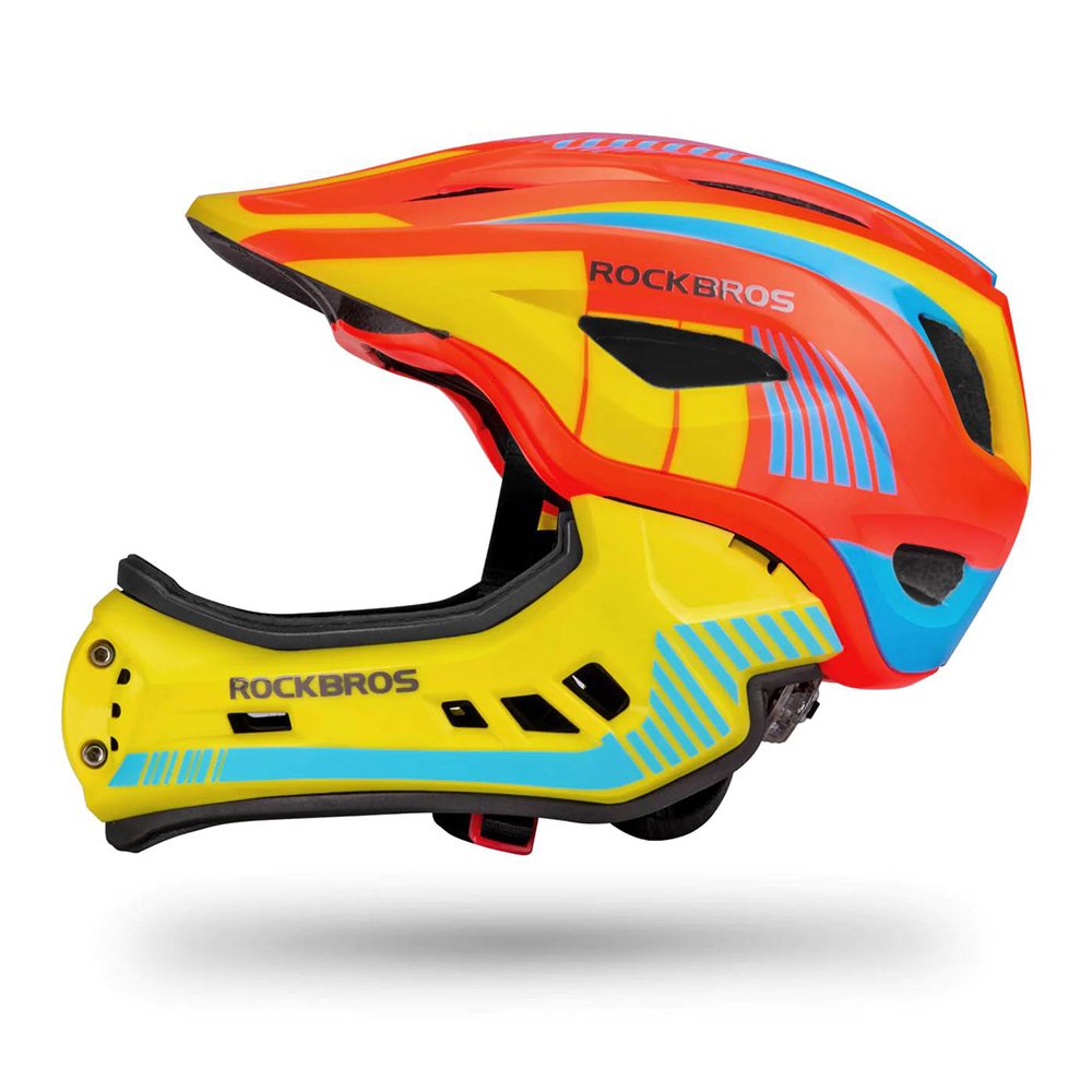 Rockbros TT-32SOYB-S vaikiškas dviračio šalmas su nuimamu snapeliu, S – geltonas ir oranžinis - Image 3