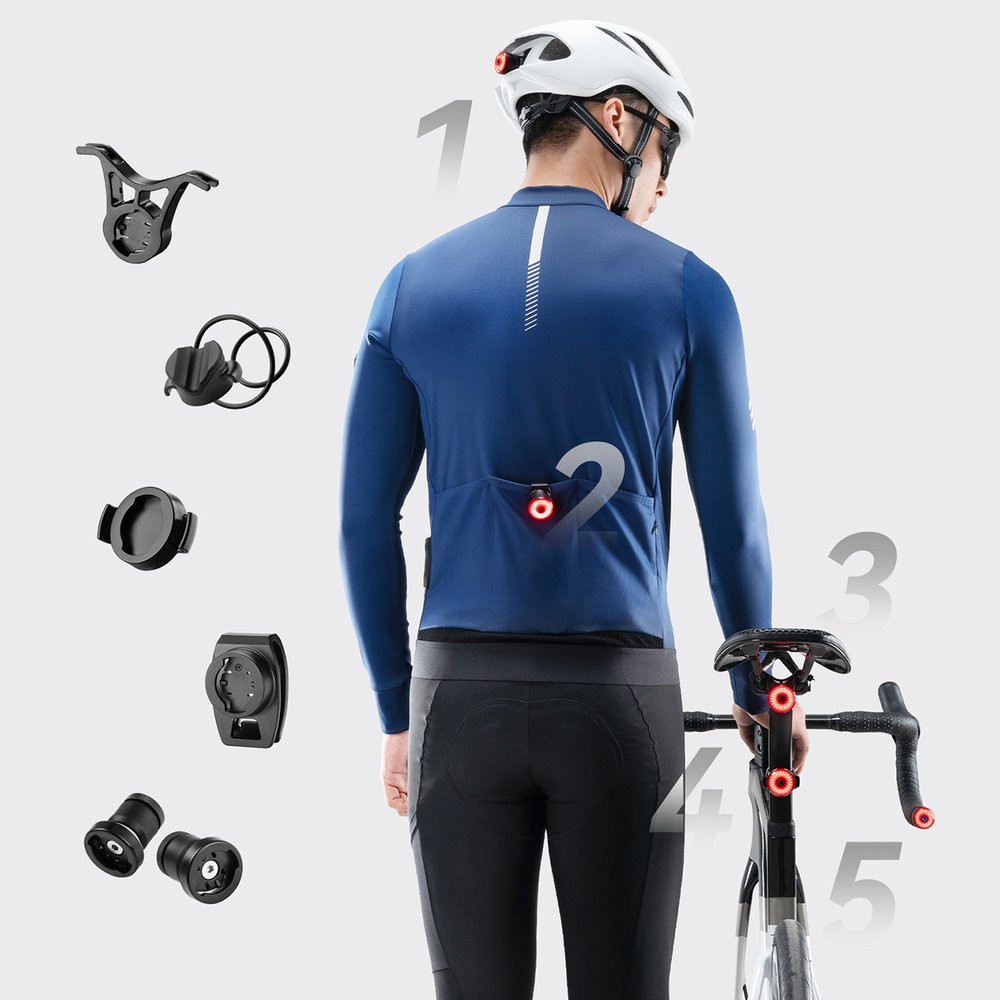 Wozinsky WIS-01 vandeniui atsparūs išmanūs galiniai dviračio žibintai (2 vnt.) – juodi - Image 6