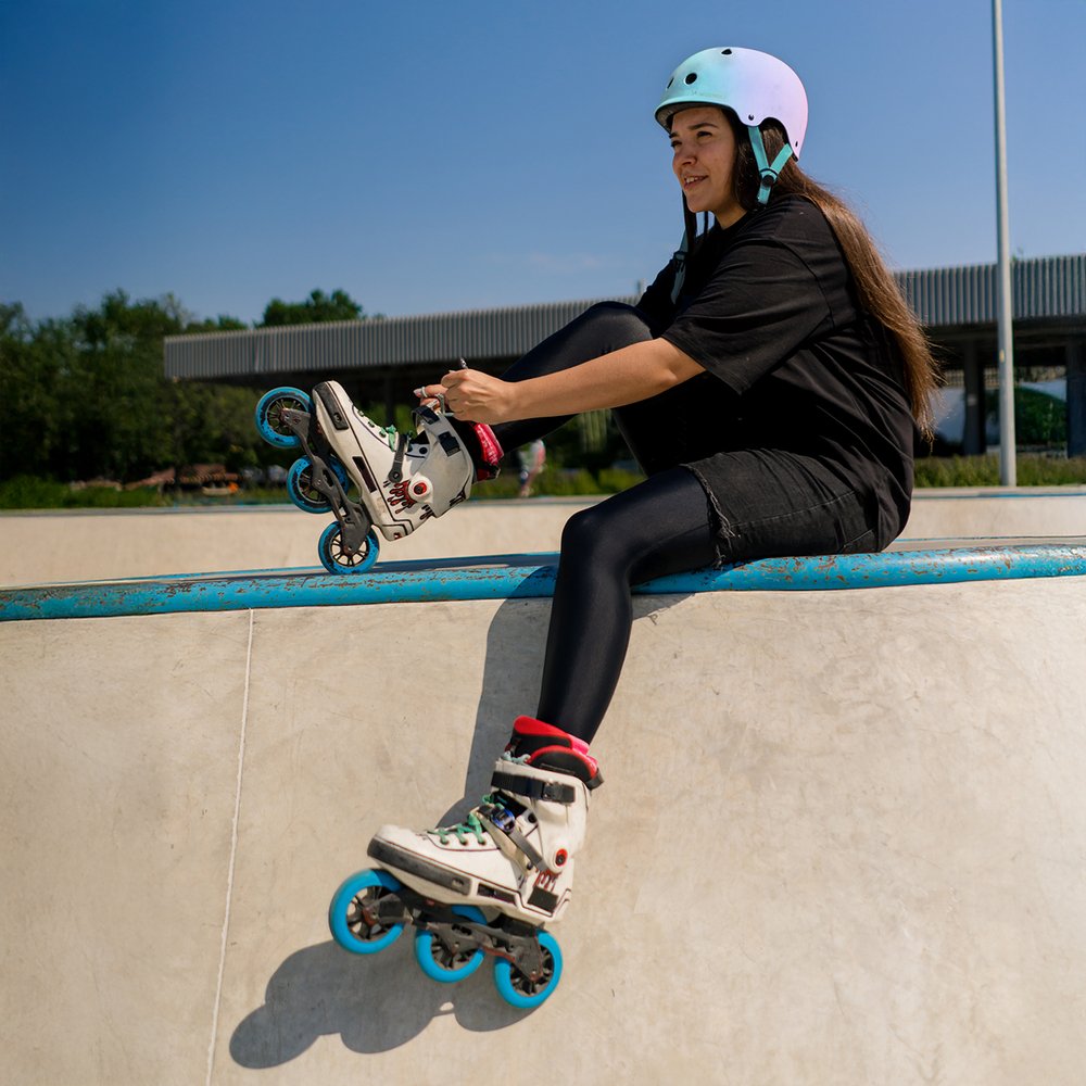 Wozinsky BMX / paspirtuko šalmas, S – rožinis gradientas - Image 7