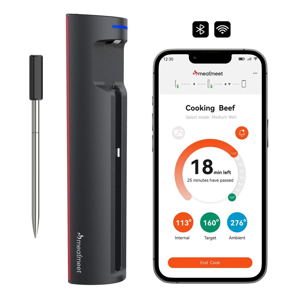 Meatmeet Pro smart kitchen thermometer with Bluetooth/WiFi app