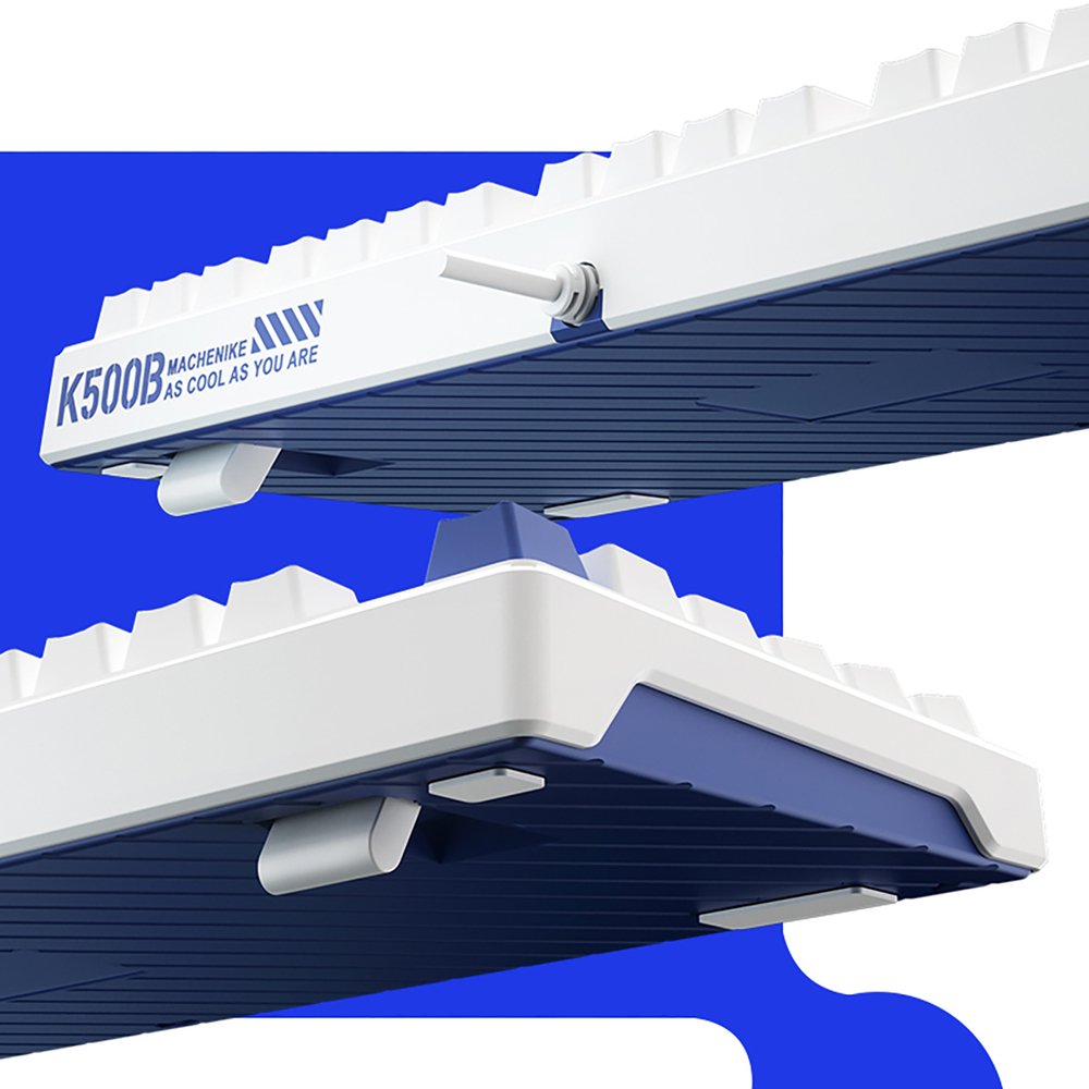 Machenike K500B-B87 laidinė mechaninė žaidimų klaviatūra su apšvietimu, Red Switch – balta - Image 13