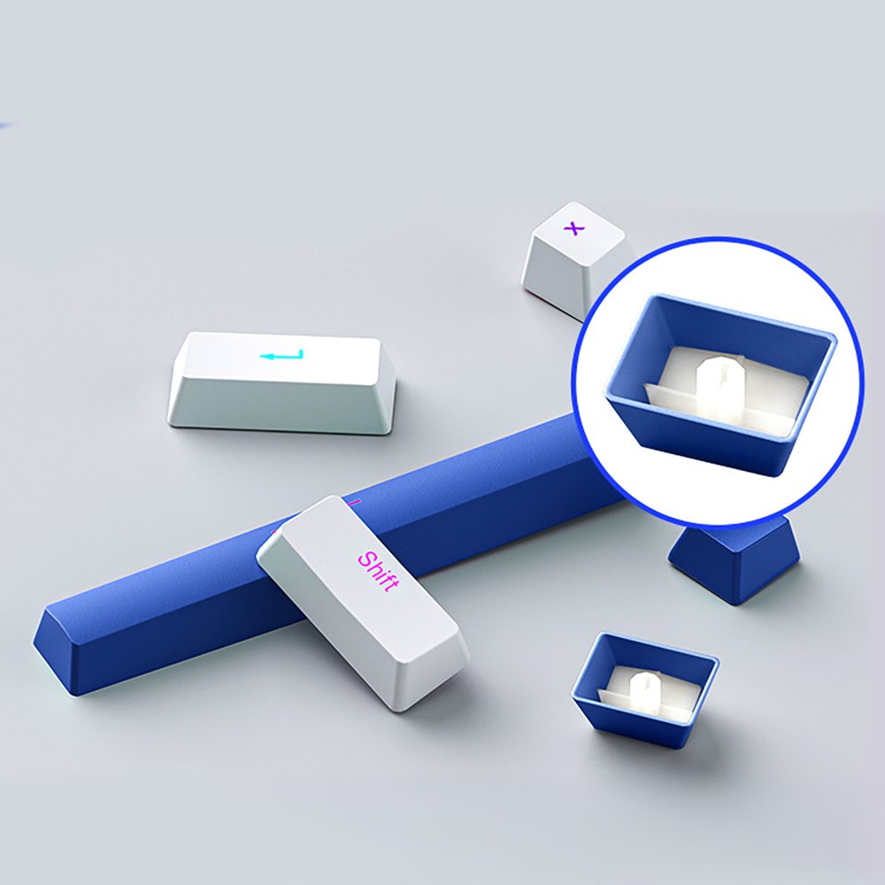 Machenike K500B-B87 laidinė mechaninė žaidimų klaviatūra su apšvietimu, Red Switch – balta - Image 9