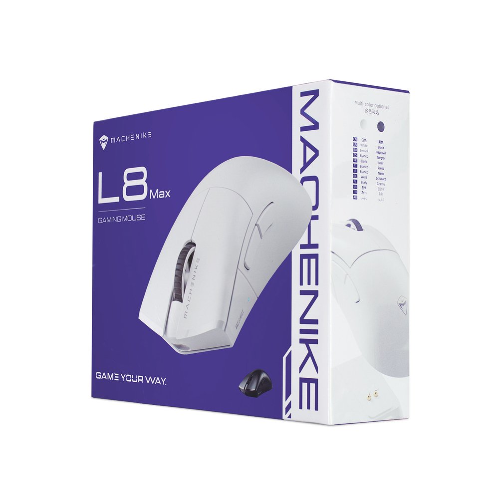 Machenike L8 Max belaidė žaidimų pelė su įkrovimo stotele – juoda - Image 5