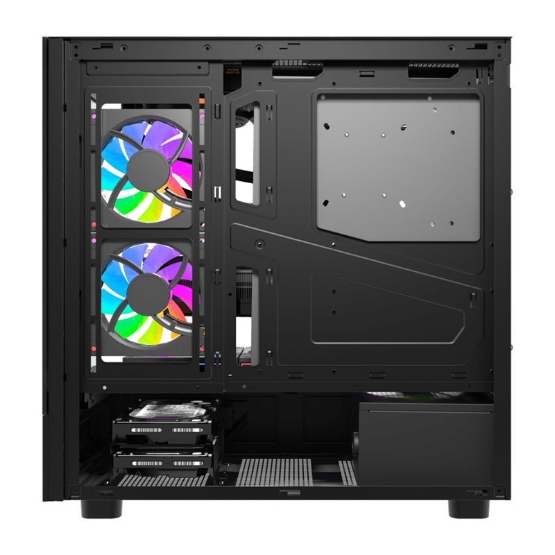 DarkFlash DS950V kompiuterio korpusas su ekranu – juodas + 6 ventiliatoriai - Image 4