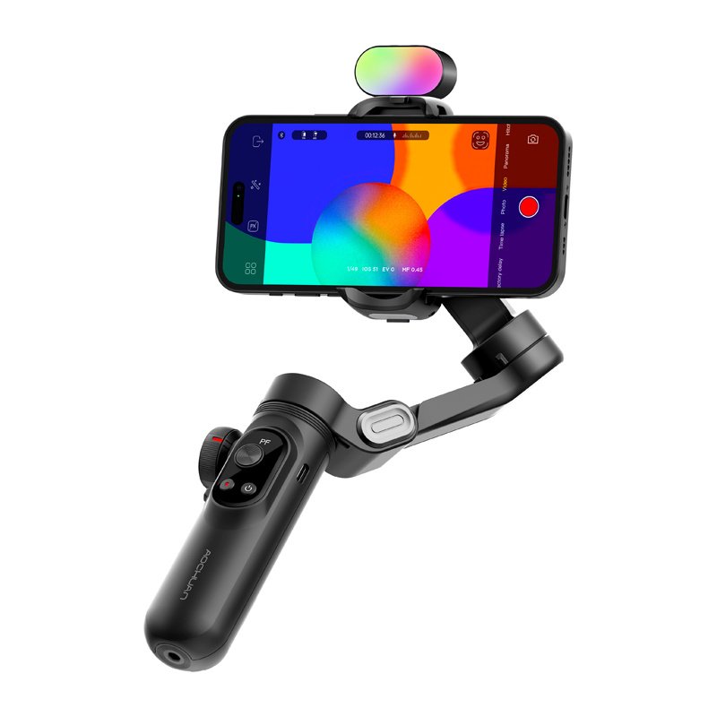 AOCHUAN X Pro stabilizatorius su RGB apšvietimu – juodas - Image 2