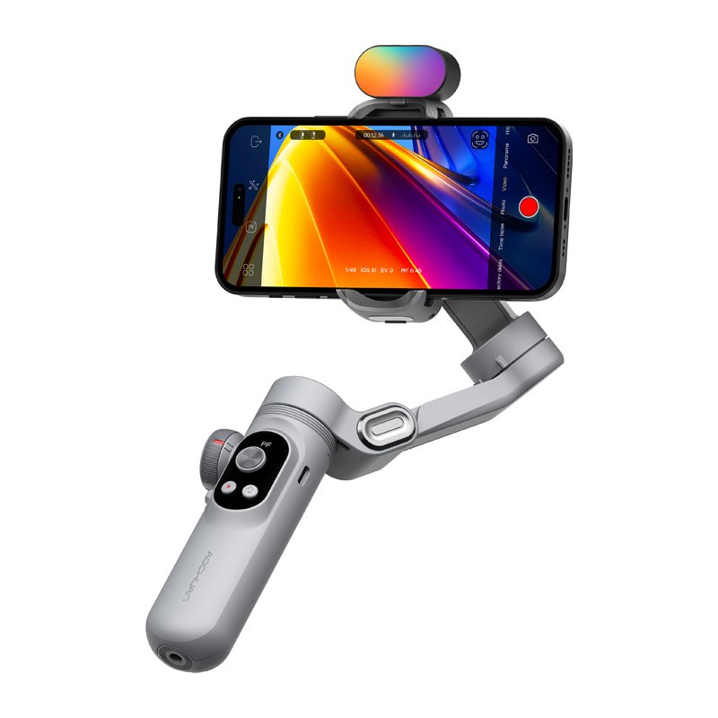 AOCHUAN X Pro stabilizatorius su RGB apšvietimu – pilkas - Image 2