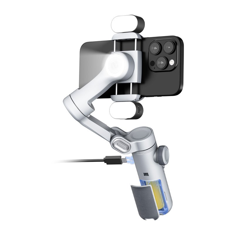 AOCHUAN X Pro stabilizatorius su RGB apšvietimu – pilkas - Image 4