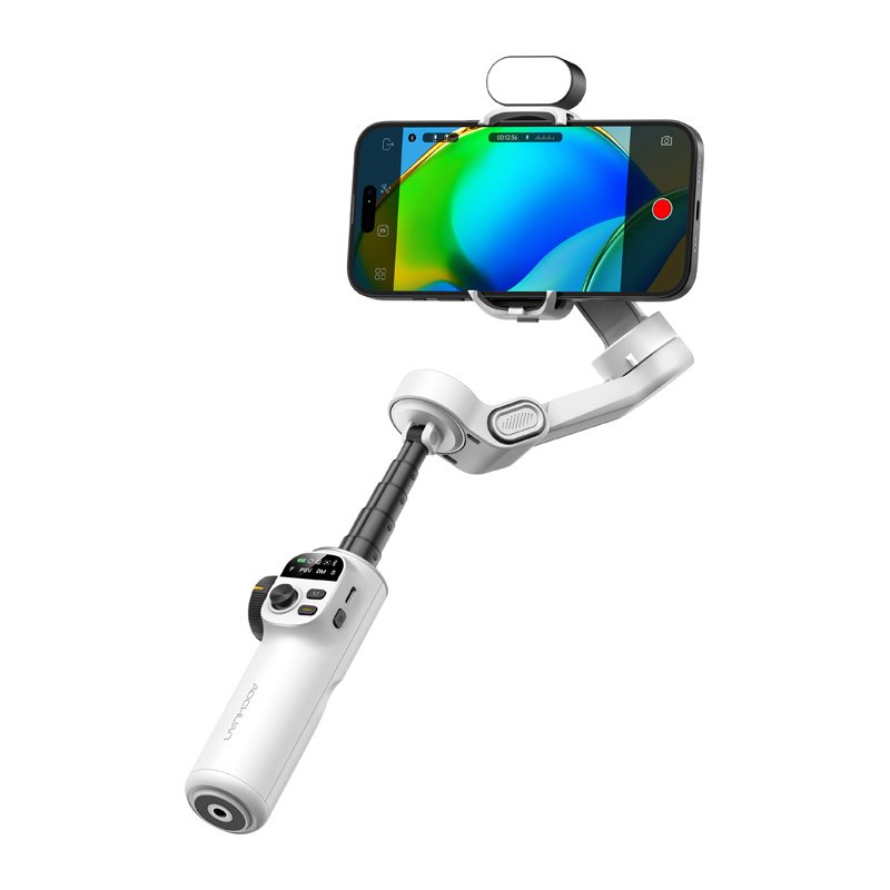 AOCHUAN X2 stabilizatorius su RGB apšvietimu – baltas - Image 2