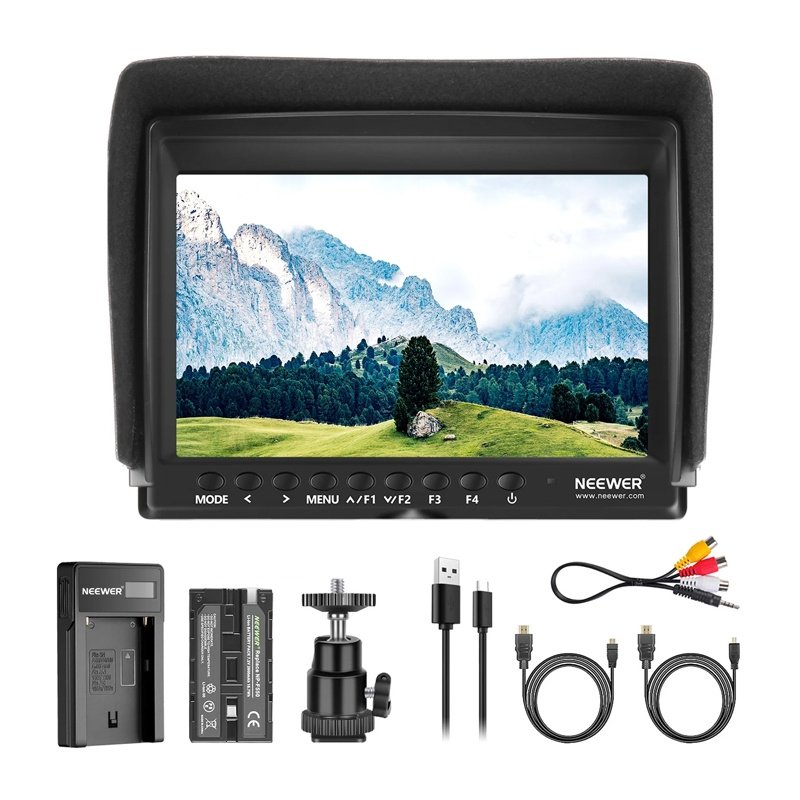 NEEWER F100 Field Monitor + USB Charger + Battery Kit