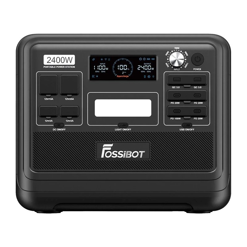 FOSSIBOT F2400 2400W nešiojama elektros stotis – juoda - Image 3
