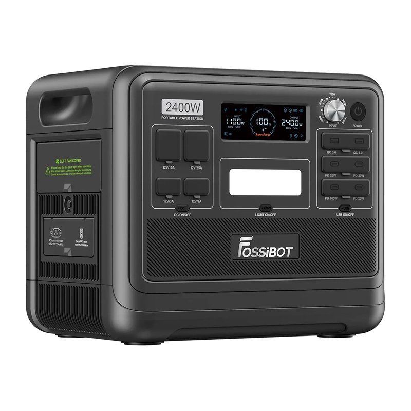 FOSSIBOT F2400 2400W nešiojama elektros stotis – juoda - Image 4