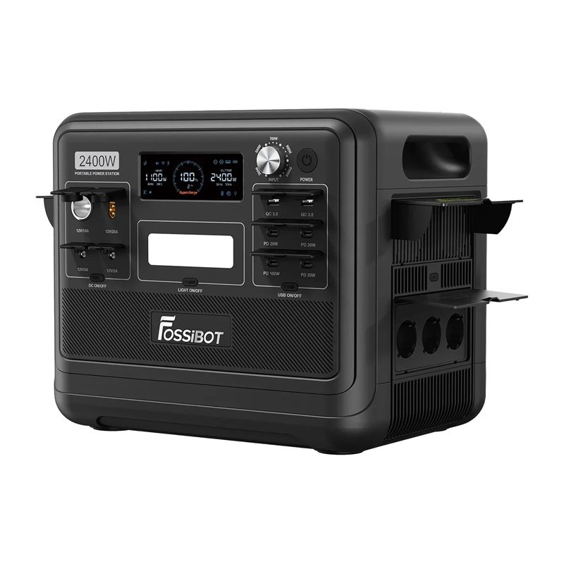 FOSSIBOT F2400 2400W nešiojama elektros stotis – juoda - Image 2