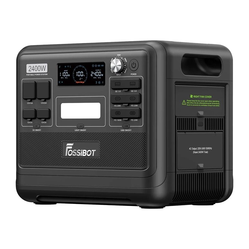 FOSSIBOT F2400 2400W nešiojama elektros stotis – juoda - Image 9