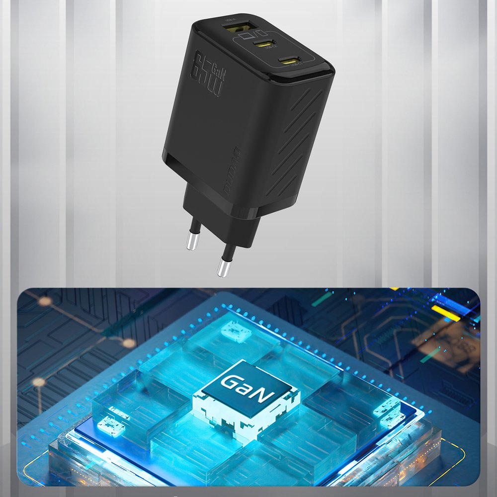 Dudao A29 65 W GaN sieninis įkroviklis 2×USB-C + USB-A – juodas - Image 5