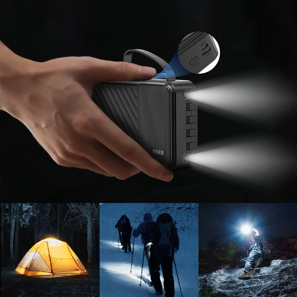 Dudao K11 Pro 20000 mAh išorinė baterija su integruotais laidais – balta - Image 5