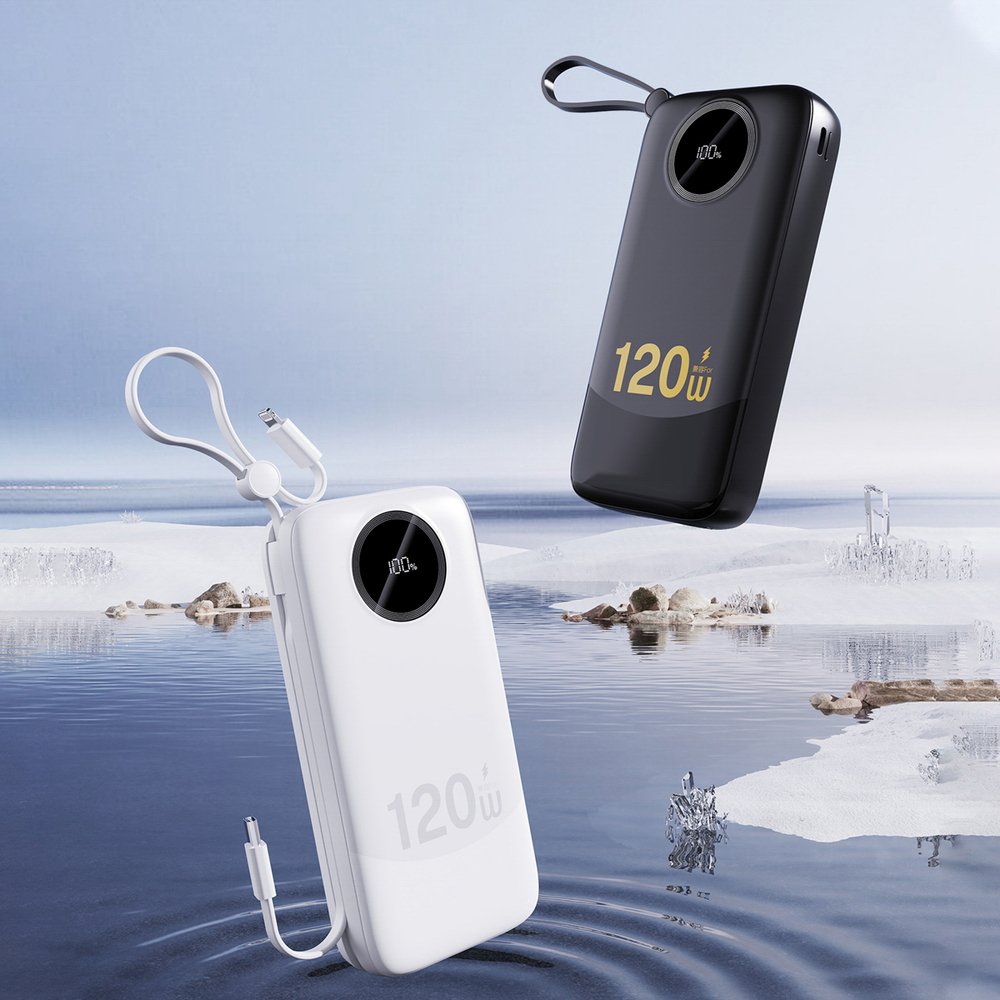 Dudao K13Pro 20000 mAh išorinė baterija su integruotu laidu – juoda - Image 2