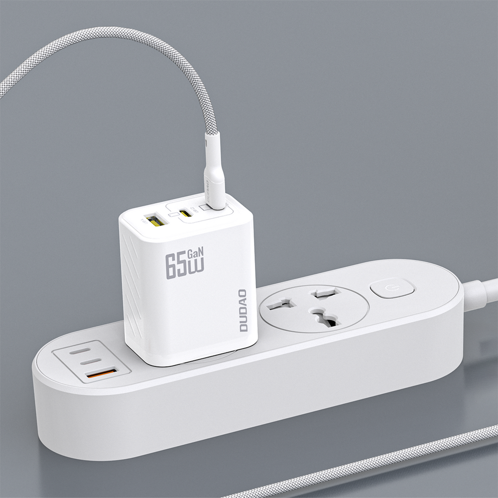 Dudao A29C 65 W GaN sieninis įkroviklis su USB-C laidu – baltas - Image 5