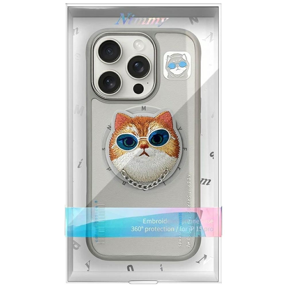 Nimmy Glasses Cool Cat MagSafe dėklas iPhone 16 Pro Max – pilkas - Image 10