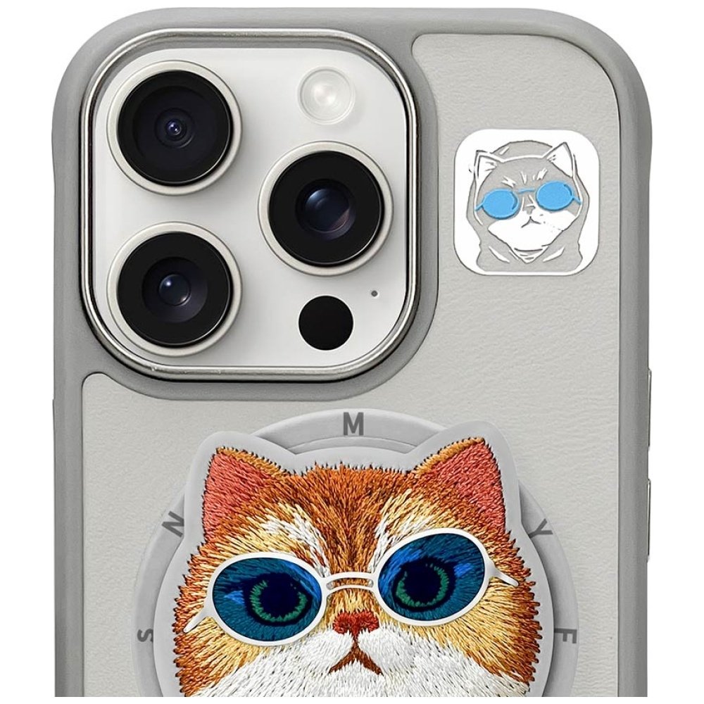 Nimmy Glasses Cool Cat MagSafe dėklas iPhone 16 Pro Max – pilkas - Image 2