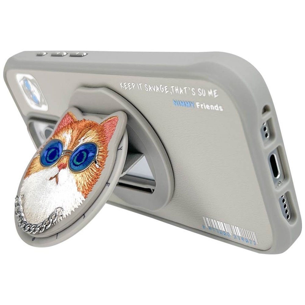 Nimmy Glasses Cool Cat MagSafe dėklas iPhone 16 Pro Max – pilkas - Image 5
