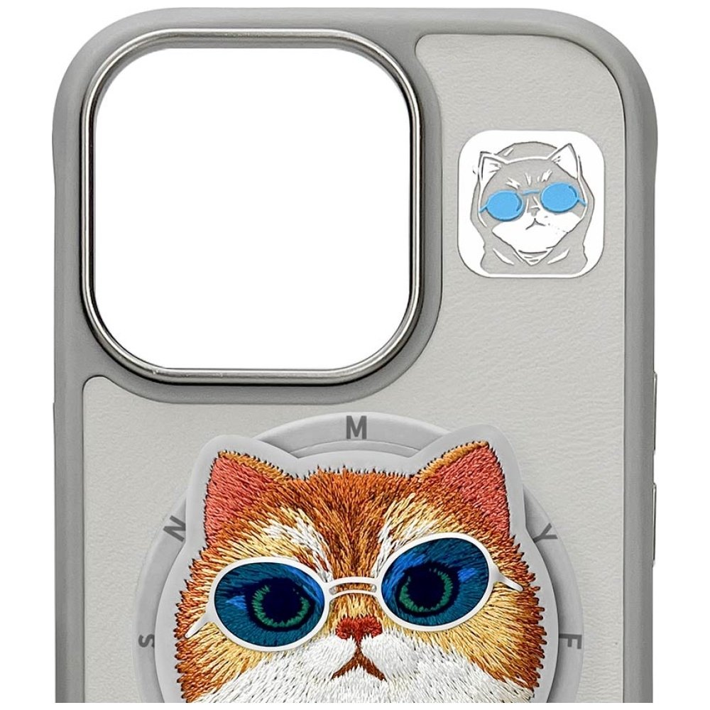 Nimmy Glasses Cool Cat MagSafe dėklas iPhone 16 Pro Max – pilkas - Image 7