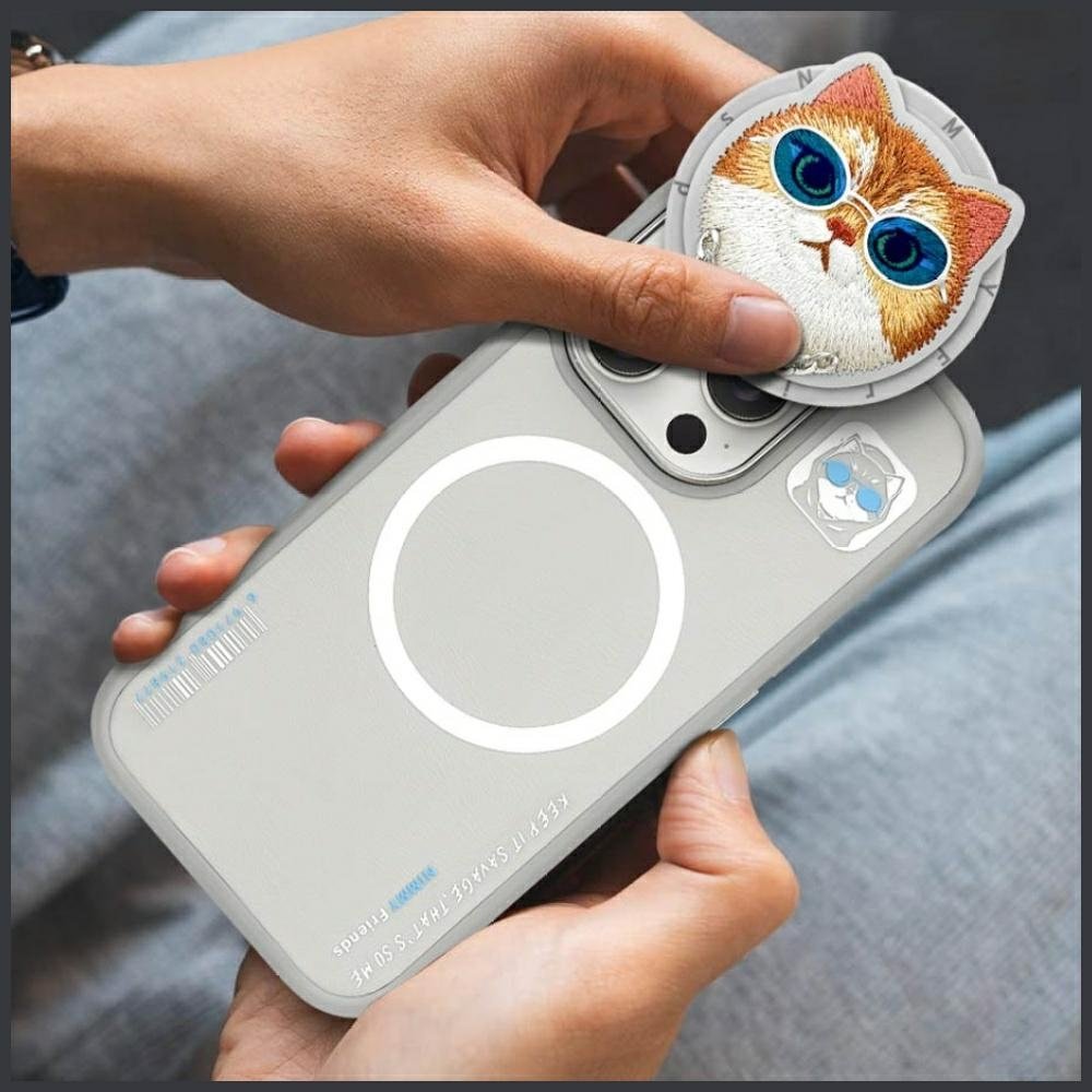 Nimmy Glasses Cool Cat MagSafe dėklas iPhone 16 Pro Max – pilkas - Image 9