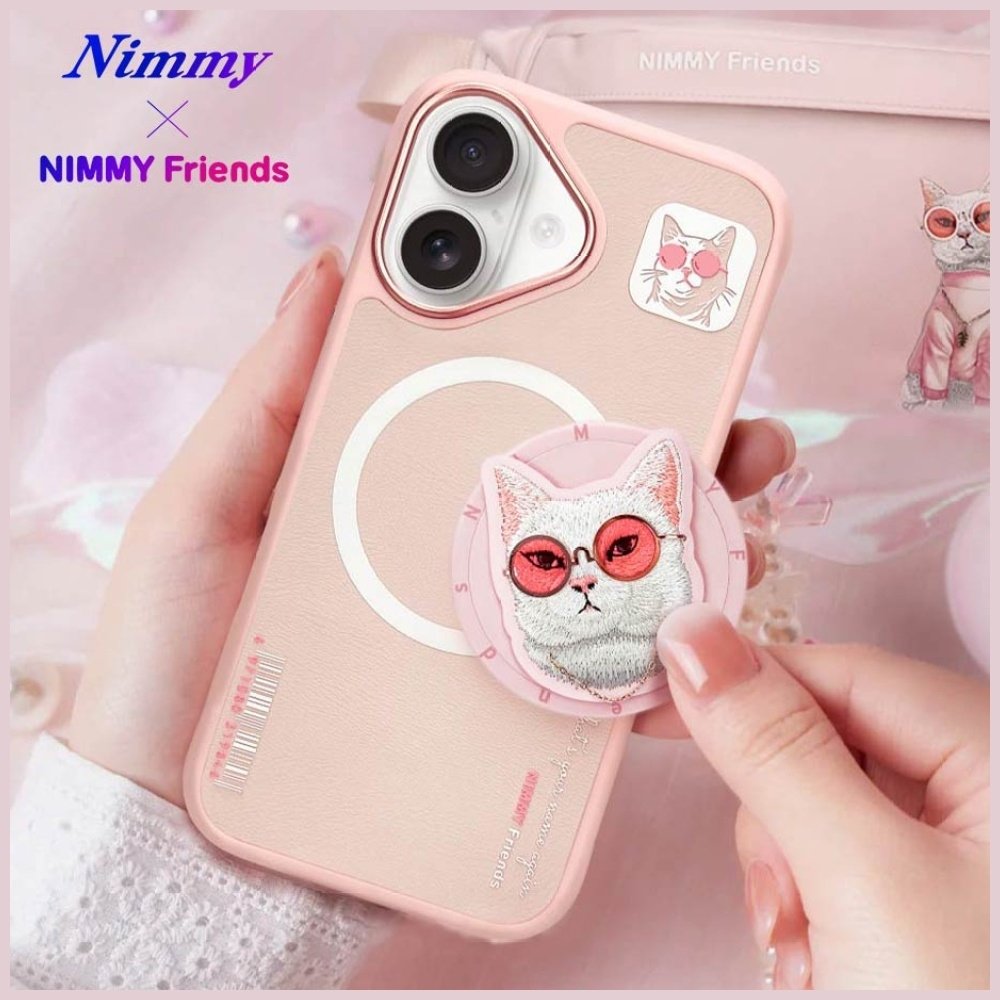 Nimmy Glasses Cool Cat MagSafe dėklas iPhone 16 – rožinis - Image 16
