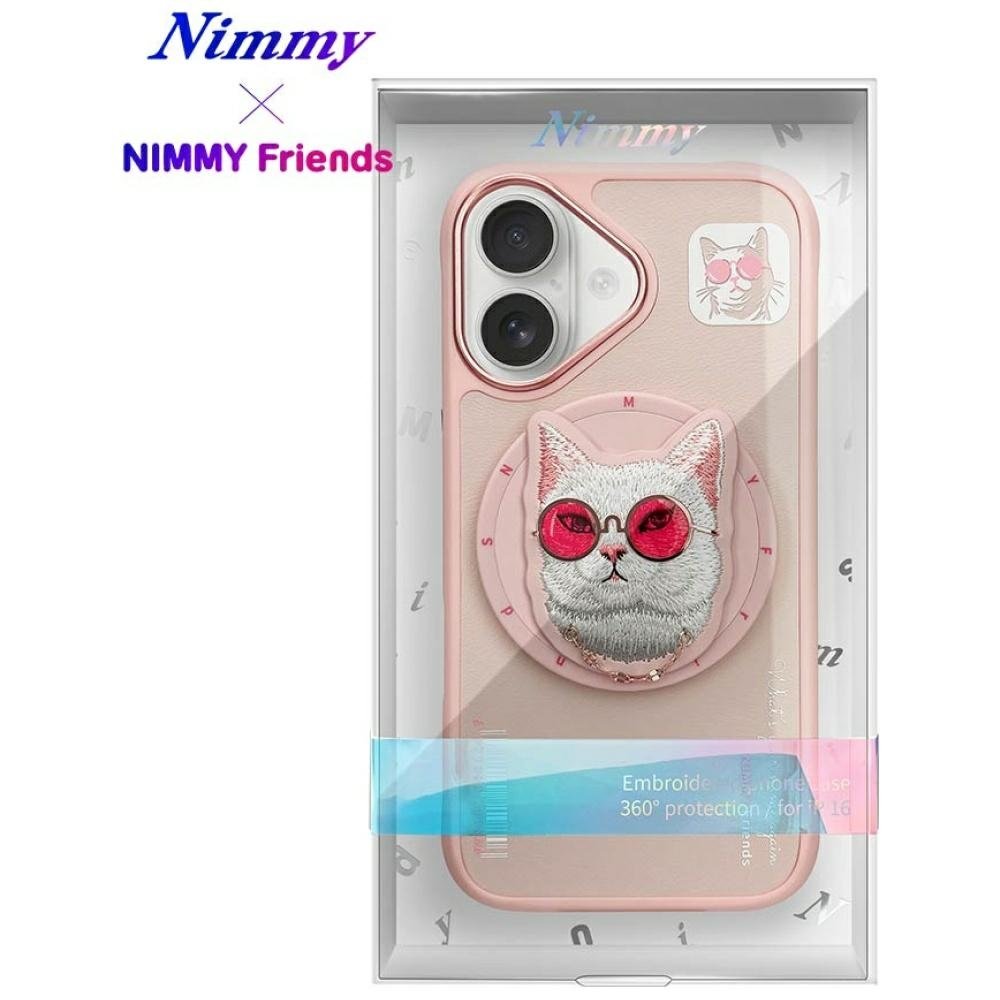 Nimmy Glasses Cool Cat MagSafe dėklas iPhone 16 – rožinis - Image 17