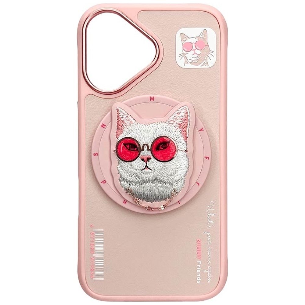 Nimmy Glasses Cool Cat MagSafe dėklas iPhone 16 – rožinis - Image 2