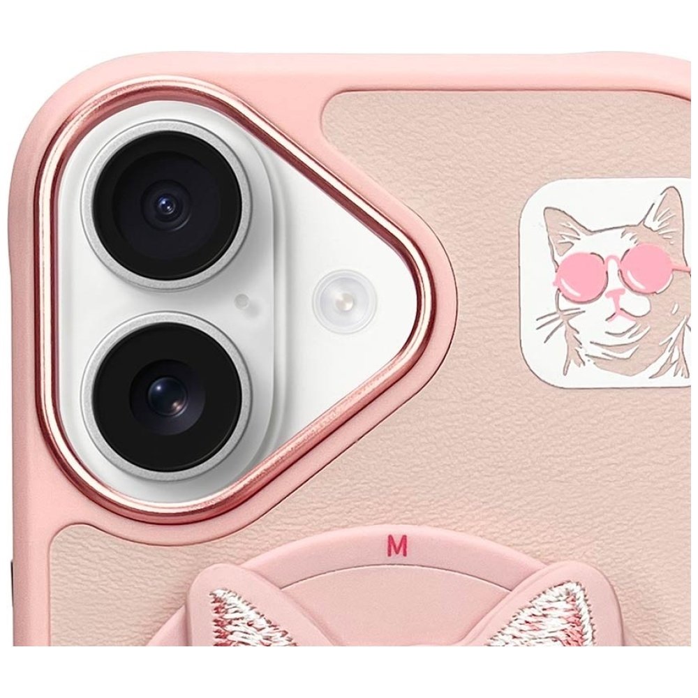 Nimmy Glasses Cool Cat MagSafe dėklas iPhone 16 – rožinis - Image 6