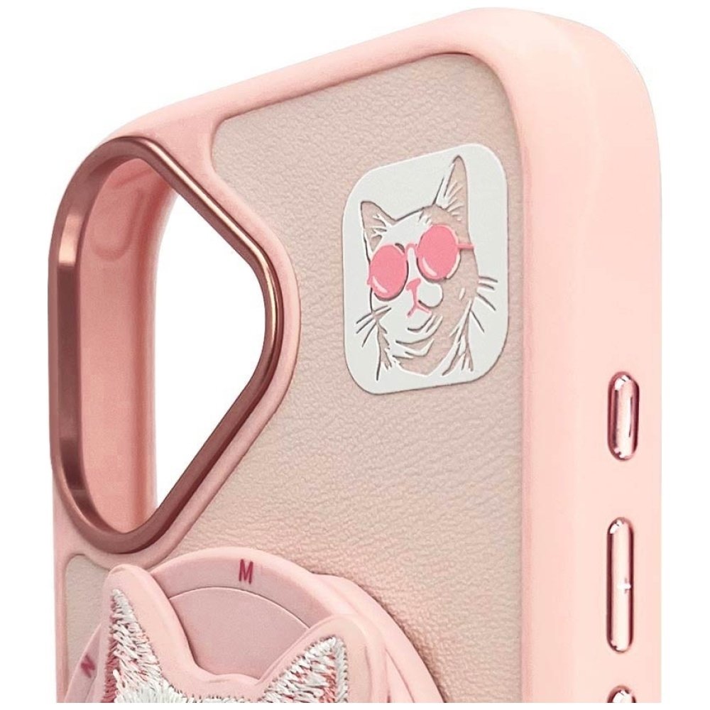 Nimmy Glasses Cool Cat MagSafe dėklas iPhone 16 – rožinis - Image 9