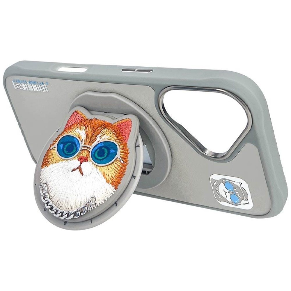Nimmy Glasses Cool Cat MagSafe dėklas iPhone 16 – pilkas - Image 14